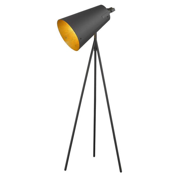 HomeRoots 61" Tripod Floor Lamp with Gray Cone Shade – Modern Industrial Design & Dimmable Lighting for Any Room 397933