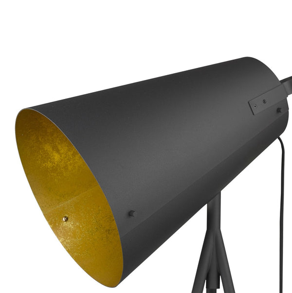 HomeRoots 61" Tripod Floor Lamp with Gray Cone Shade – Modern Industrial Design & Dimmable Lighting for Any Room 397933