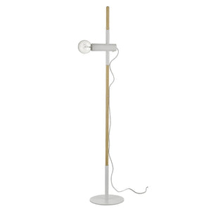 HomeRoots 55" Elegant Brown and White Adjustable Floor Lamp for Reading, Dimming, and Modern Decor Styles 397940