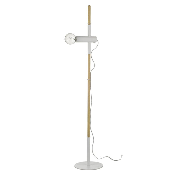 HomeRoots 55" Elegant Brown and White Adjustable Floor Lamp for Reading, Dimming, and Modern Decor Styles 397940