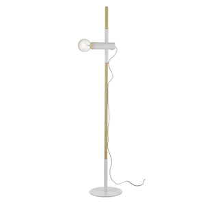 HomeRoots 55" Elegant Brown and White Adjustable Floor Lamp for Reading, Dimming, and Modern Decor Styles 397940
