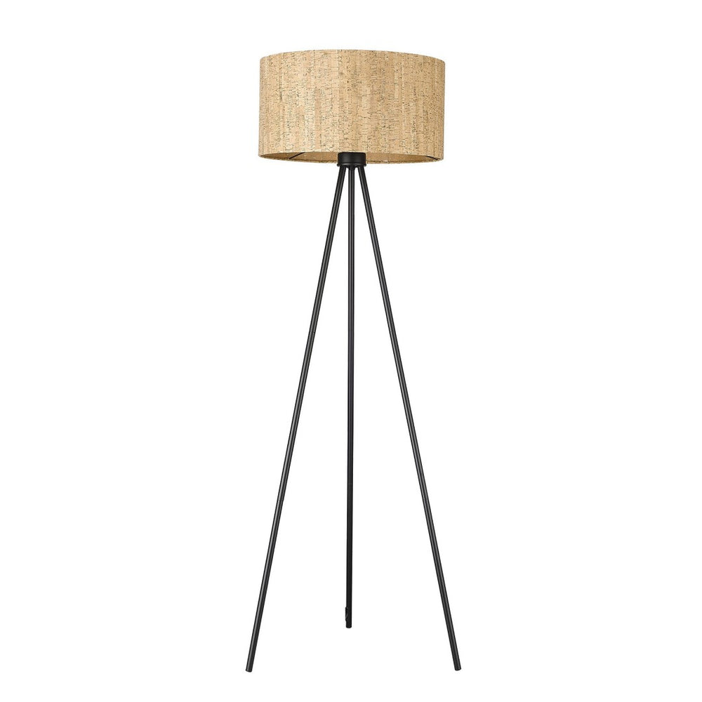 HomeRoots 58" Stylish Tripod Floor Lamp with Dimmable Brown Plastic Shade for Modern Industrial Decor 397941