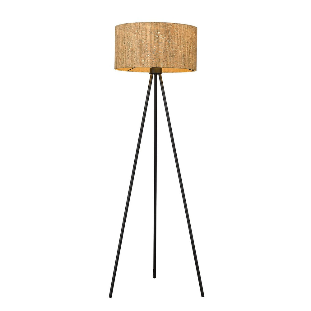 HomeRoots 58" Stylish Tripod Floor Lamp with Dimmable Brown Plastic Shade for Modern Industrial Decor 397941