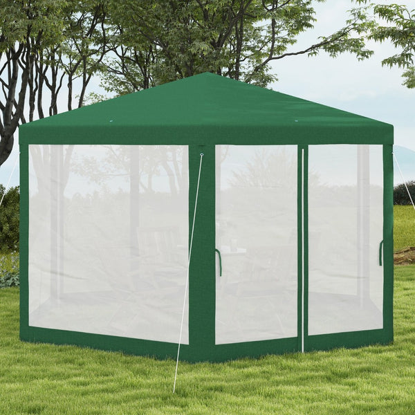 English Elm Outsunny 13' X 11' Hexagon Outdoor Party Tent - Uv-Resistant Canopy With Mesh Sidewalls & Accessories W2225P174143-GIGA