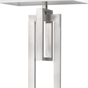 HomeRoots 64" Nickel Floor Lamp with White Rectangular Shade - Elegant & Dimmable Lighting for Any Décor 397943