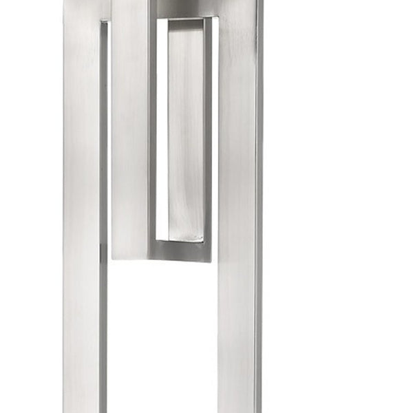 HomeRoots 64" Nickel Floor Lamp with White Rectangular Shade - Elegant & Dimmable Lighting for Any Décor 397943