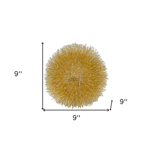 Homeroots Gold Metal Sunburst Accent Wall Lamp   397952