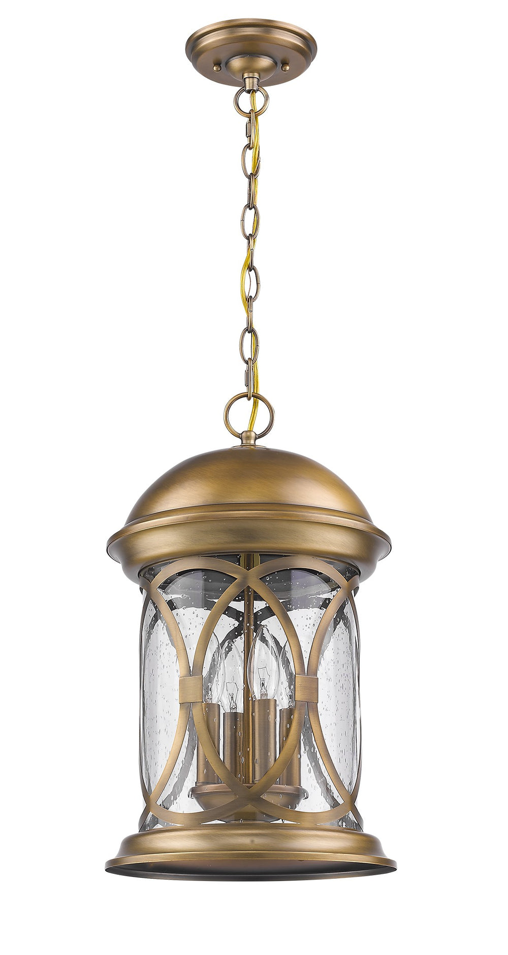 Homeroots Lincoln 4-light Antique Brass Hanging Light   397955