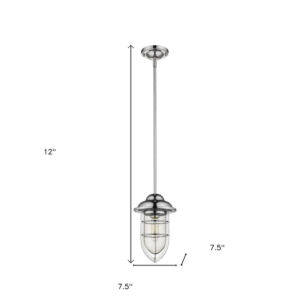 Homeroots Silver Teardrop Shape Pendant Light   397958