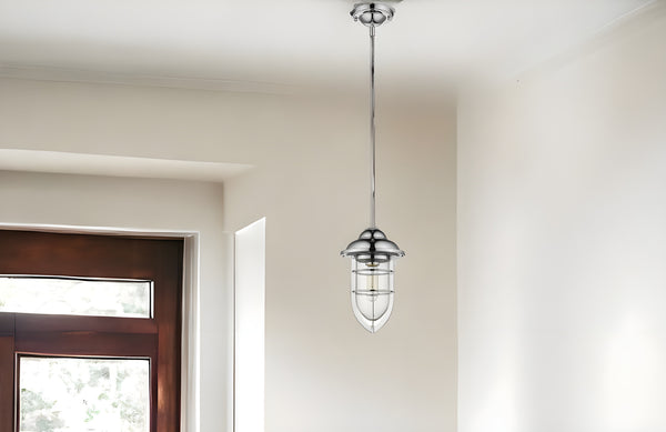 Homeroots Silver Teardrop Shape Pendant Light   397958