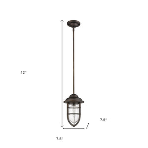 Homeroots Antique Bronze Teardrop Shape Pendant Light   397959