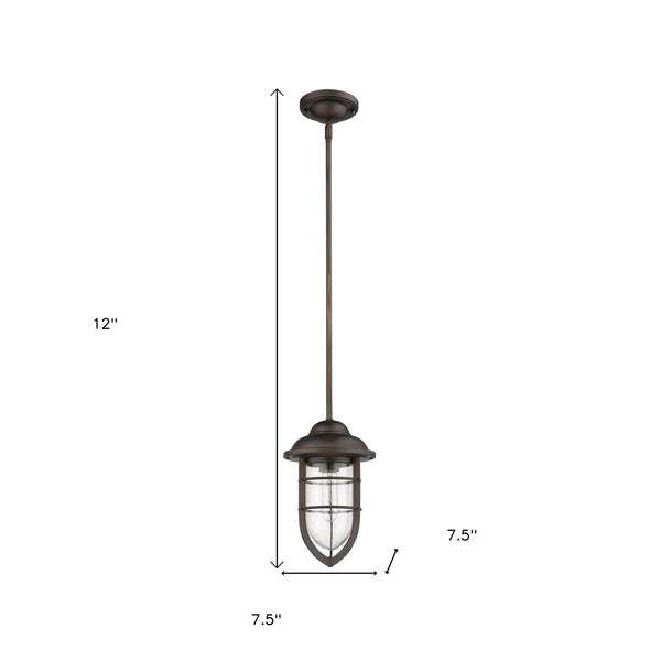 Homeroots Antique Bronze Teardrop Shape Pendant Light   397959