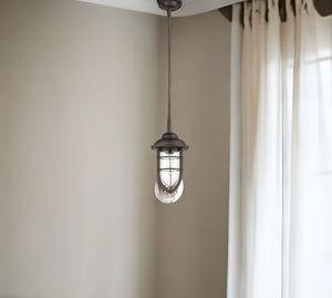 Homeroots Antique Bronze Teardrop Shape Pendant Light   397959