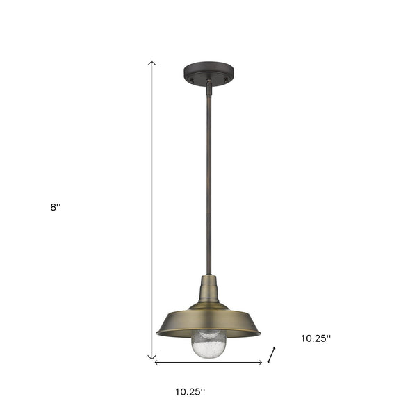 Homeroots Brushed Gold Shallow Plate Adjustable Pendant Light   397962