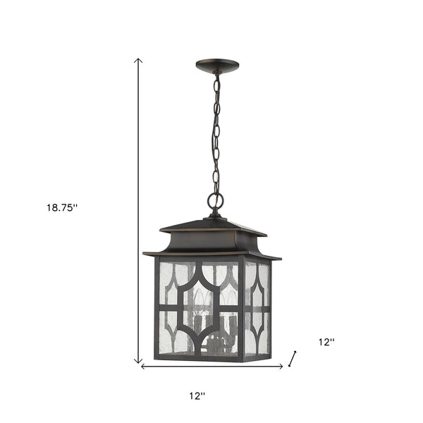 Homeroots Calvert 4-light Oil-rubbed Bronze Hanging Lantern   397967