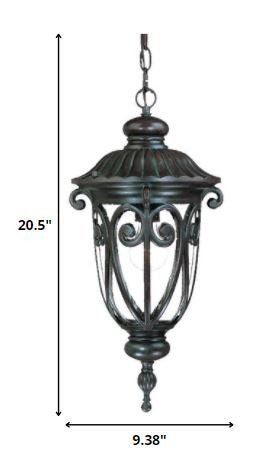 Homeroots Naples 1-light Marbelized Mahogany Hanging Light   397969