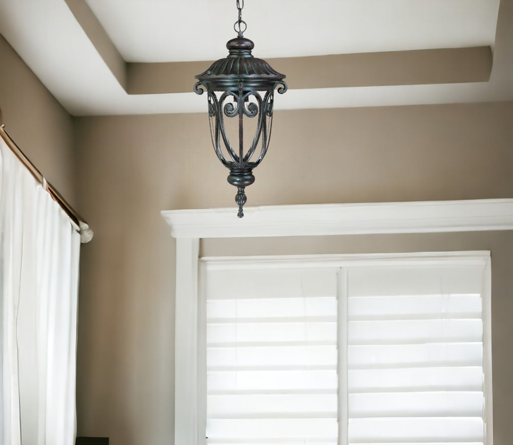 Homeroots Naples 1-light Marbelized Mahogany Hanging Light   397969