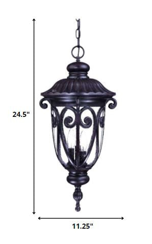 Homeroots Naples 3-light Marbelized Mahogany Hanging Light   397971