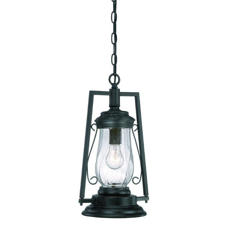 Matte Black Vintage Oil Lantern Pendant Ceiling Light for Farmhouse Dining Areas