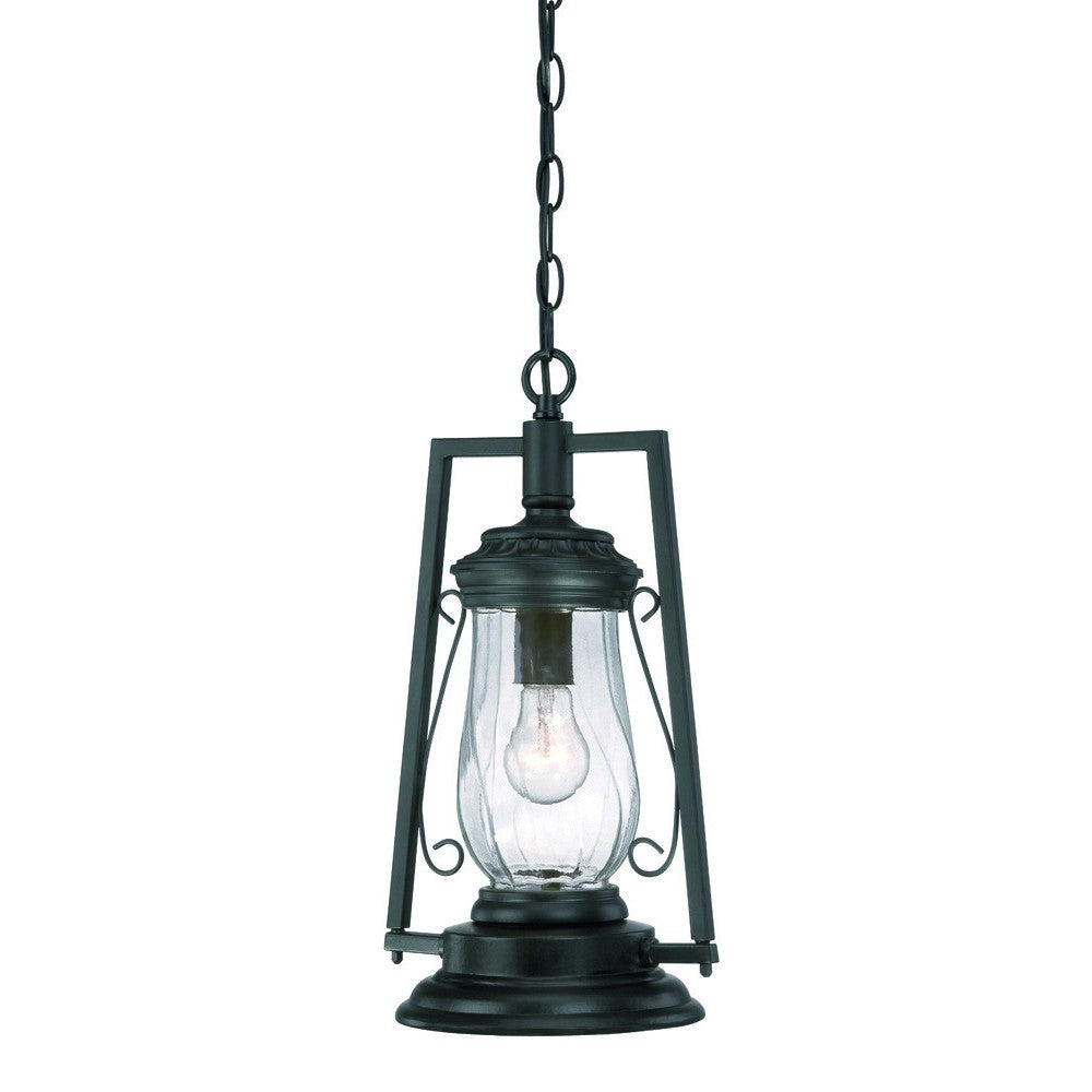 Homeroots Matte Black Oil Lamp Hanging Light   397976