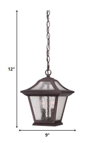 Homeroots Antique Bronze Birdhouse Shape Outdoor Hanging Light   397978
