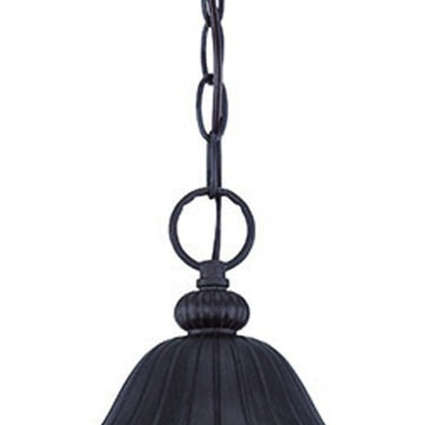 Homeroots Three Light Matte Black Leaf Detail Hanging Light   397982