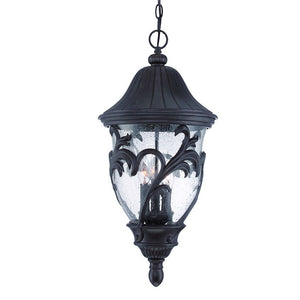 Homeroots Xl Three Light Matte Black Leaf Detail Hanging Light   397983