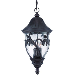 Homeroots Xl Three Light Matte Black Leaf Detail Hanging Light   397983