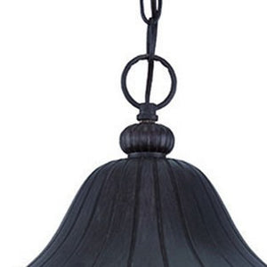 Homeroots Xl Three Light Matte Black Leaf Detail Hanging Light   397983
