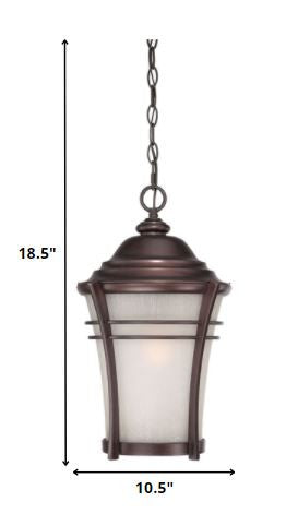 Homeroots Frosted Glass Bronze Lantern Hanging Light   397985