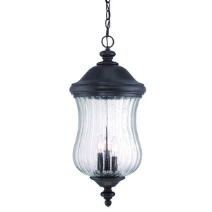 Homeroots Xl Three Light Matte Black Urn Shaped Hanging Light   397987