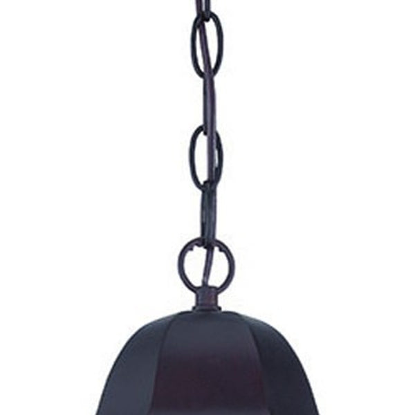 Homeroots Matte Black Geometric Glass Hanging Light   397988