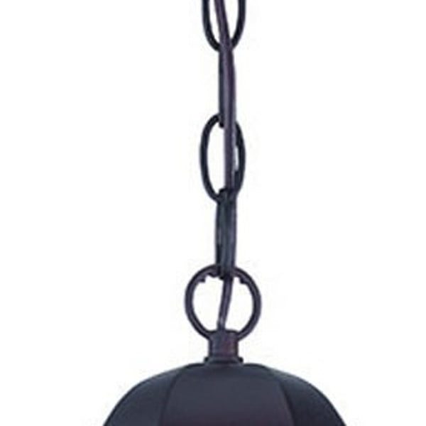 Homeroots Matte Black Geometric Glass Hanging Light   397988