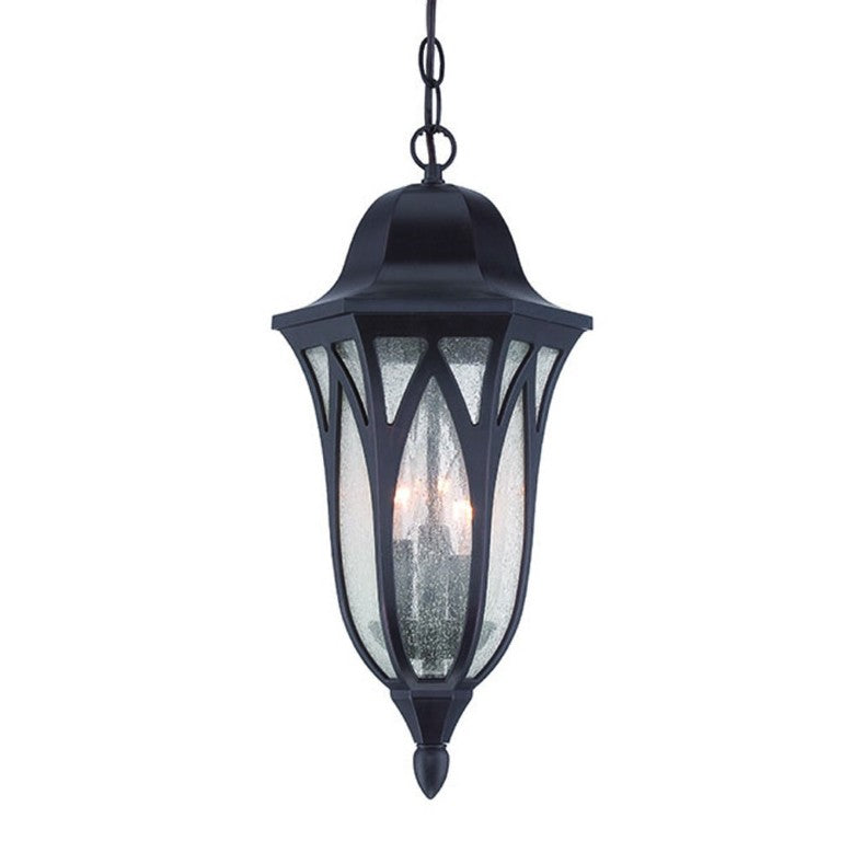 HomeRoots Antique Bronze Geometric Pendant Light with Glass Panels for Entryway or Dining 397989