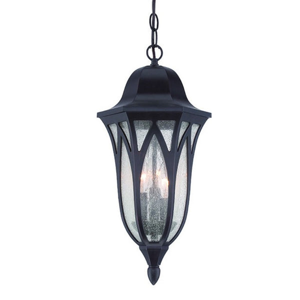 HomeRoots Antique Bronze Geometric Pendant Light with Glass Panels for Entryway or Dining 397989