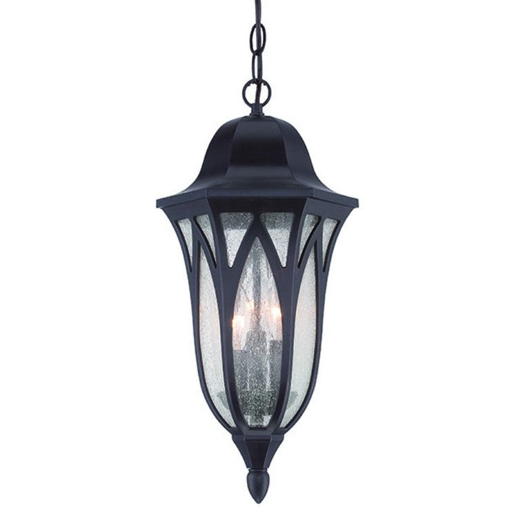 HomeRoots Antique Bronze Geometric Pendant Light with Glass Panels for Entryway or Dining 397989