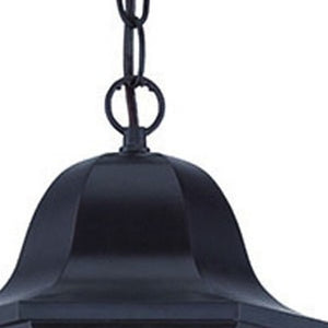 Antique Bronze Geometric Pendant Light with Glass Panels for Entryway or Dining