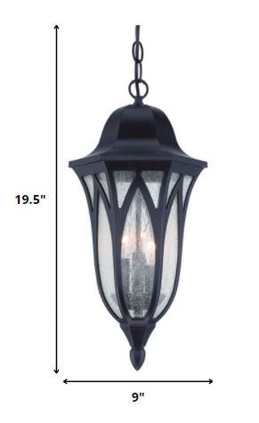 Homeroots Antique Bronze Geometric Glass Hanging Light   397989