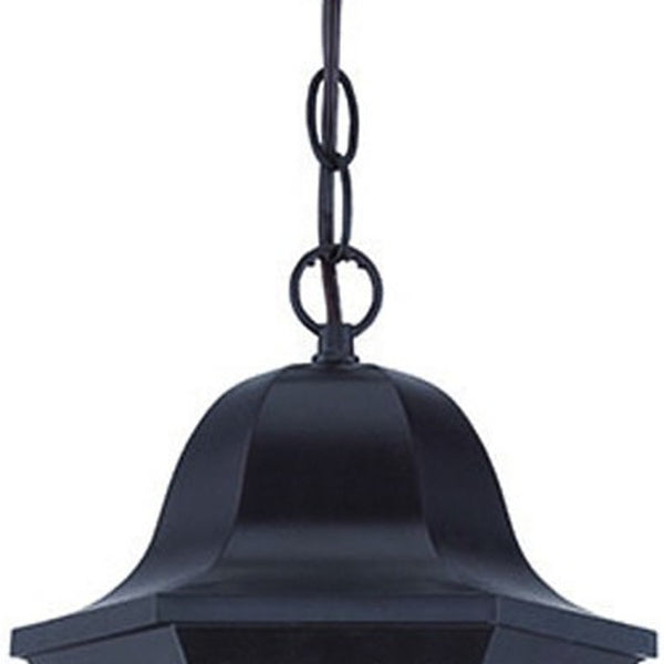 Homeroots Antique Bronze Geometric Glass Hanging Light   397989