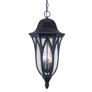 Homeroots Xl Matte Black Geometric Glass Hanging Light   397990