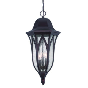 Homeroots Xl Matte Black Geometric Glass Hanging Light   397990