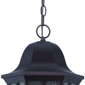 Homeroots Xl Matte Black Geometric Glass Hanging Light   397990