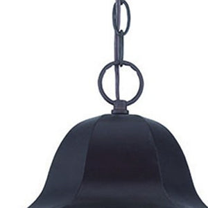 Homeroots Xl Matte Black Geometric Glass Hanging Light   397990