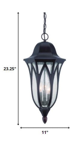 Homeroots Xl Antique Bronze Geometric Glass Hanging Light   397991