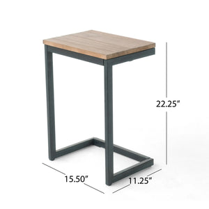 English Elm Christopher Knight Home® - Accent Table - Rustic Antique Fir Wood Design With Sturdy Iron Frame For Versatile Home Use 58970.00M