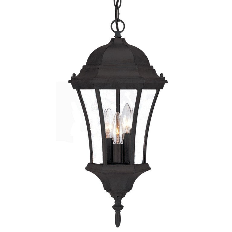 HomeRoots Three Bulb Matte Black Carousel Pendant Fixture for Entryway or Dining Room 397995