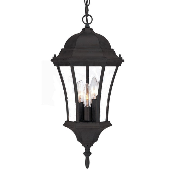 HomeRoots Three Bulb Matte Black Carousel Pendant Fixture for Entryway or Dining Room 397995