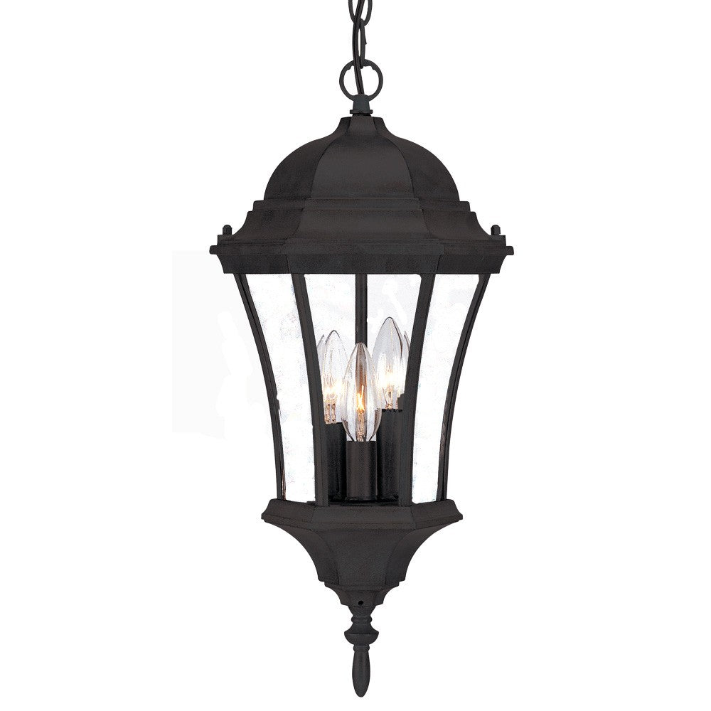 Homeroots Three Light Matte Black Carousel Lantern Hanging Light   397995
