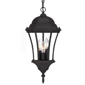 Homeroots Three Light Matte Black Carousel Lantern Hanging Light   397995