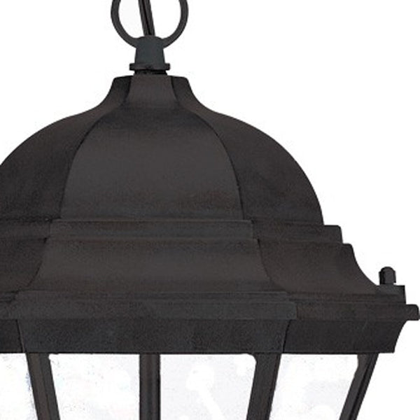 Homeroots Three Light Matte Black Carousel Lantern Hanging Light   397995